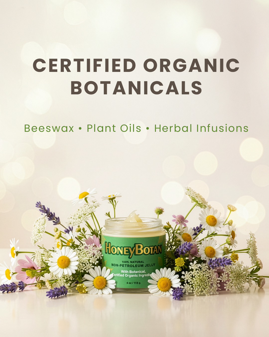 HoneyBotan Original (in Glass Jar) Organic Petroleum Jelly Alternative