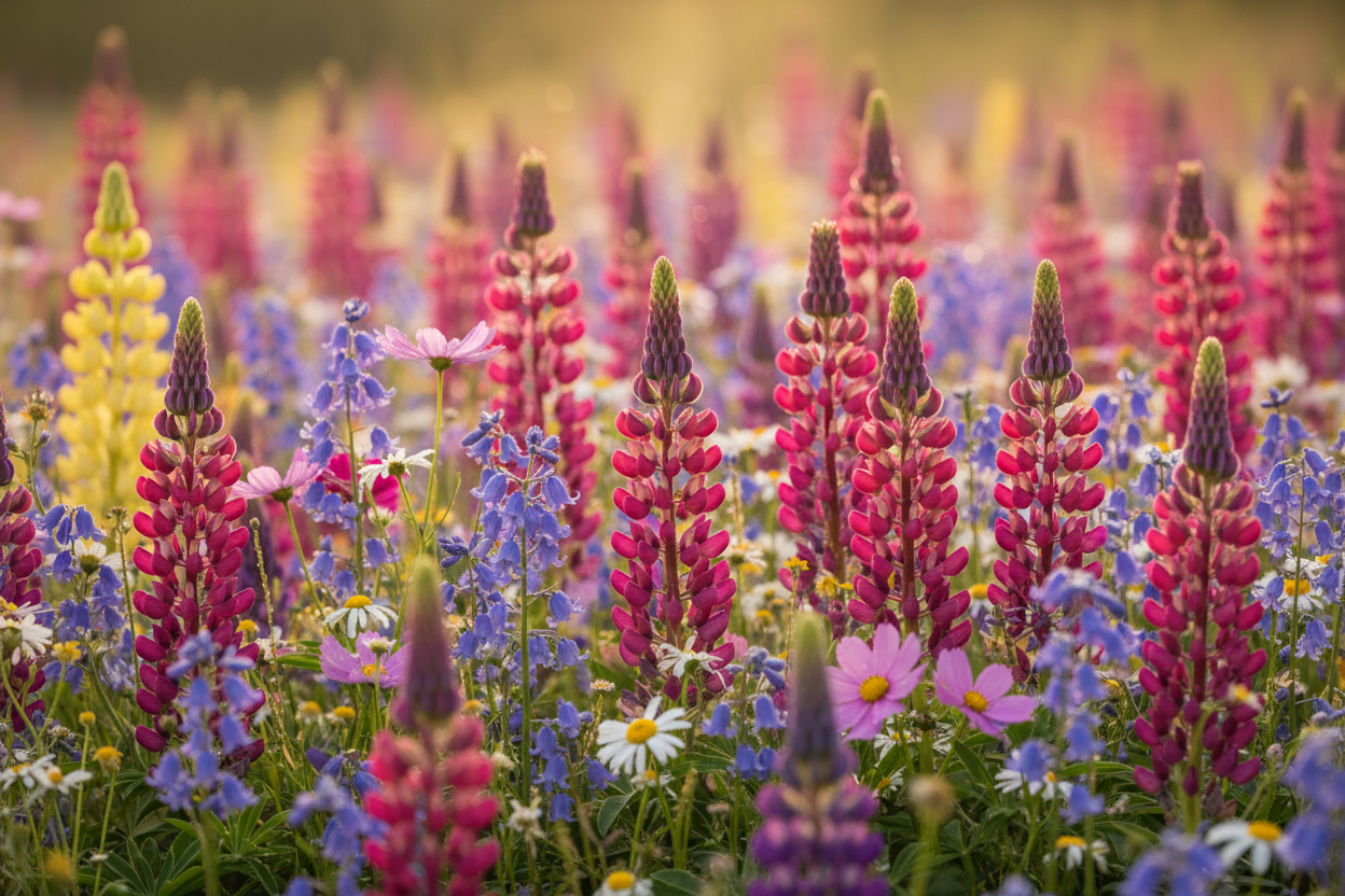 Close-Up Lupins & Wildflowers