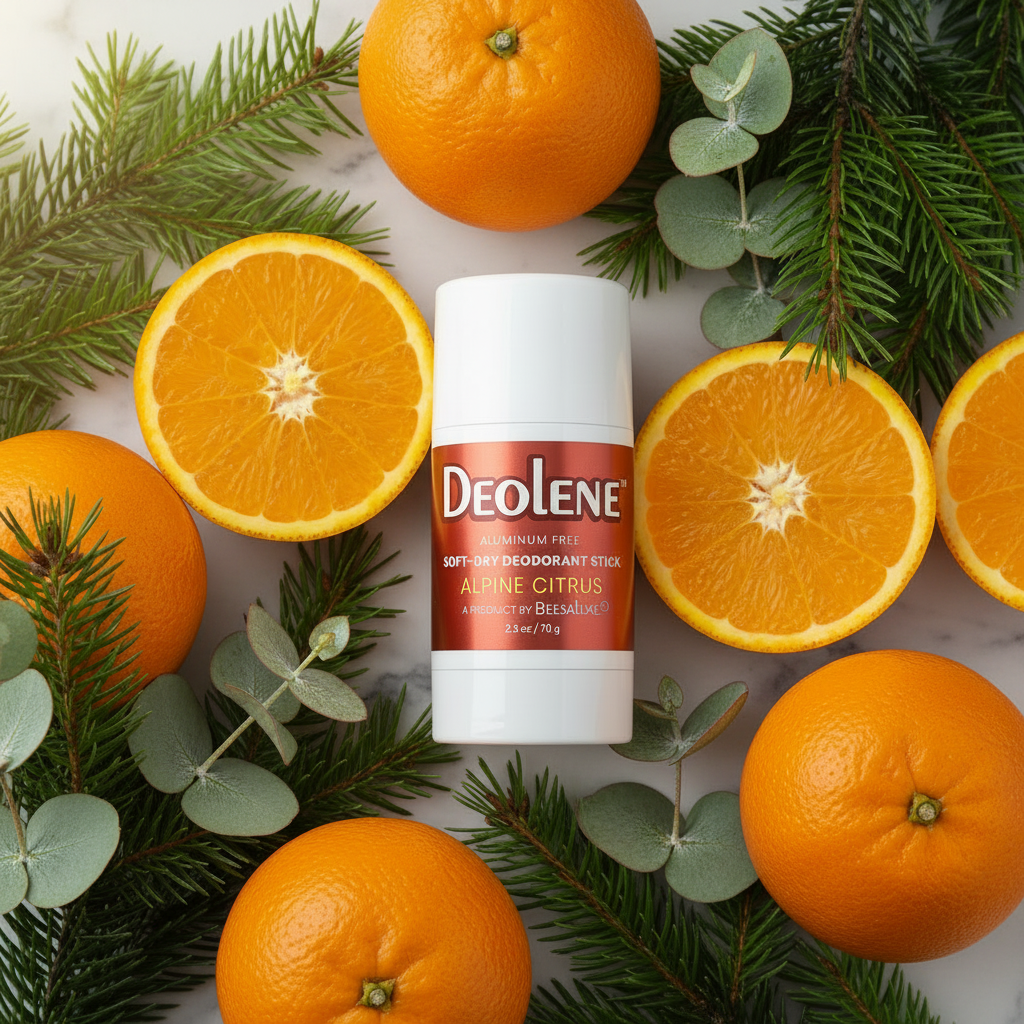 Deolene Alpine Citrus deodorant with tangerines, pine and eucalyptus